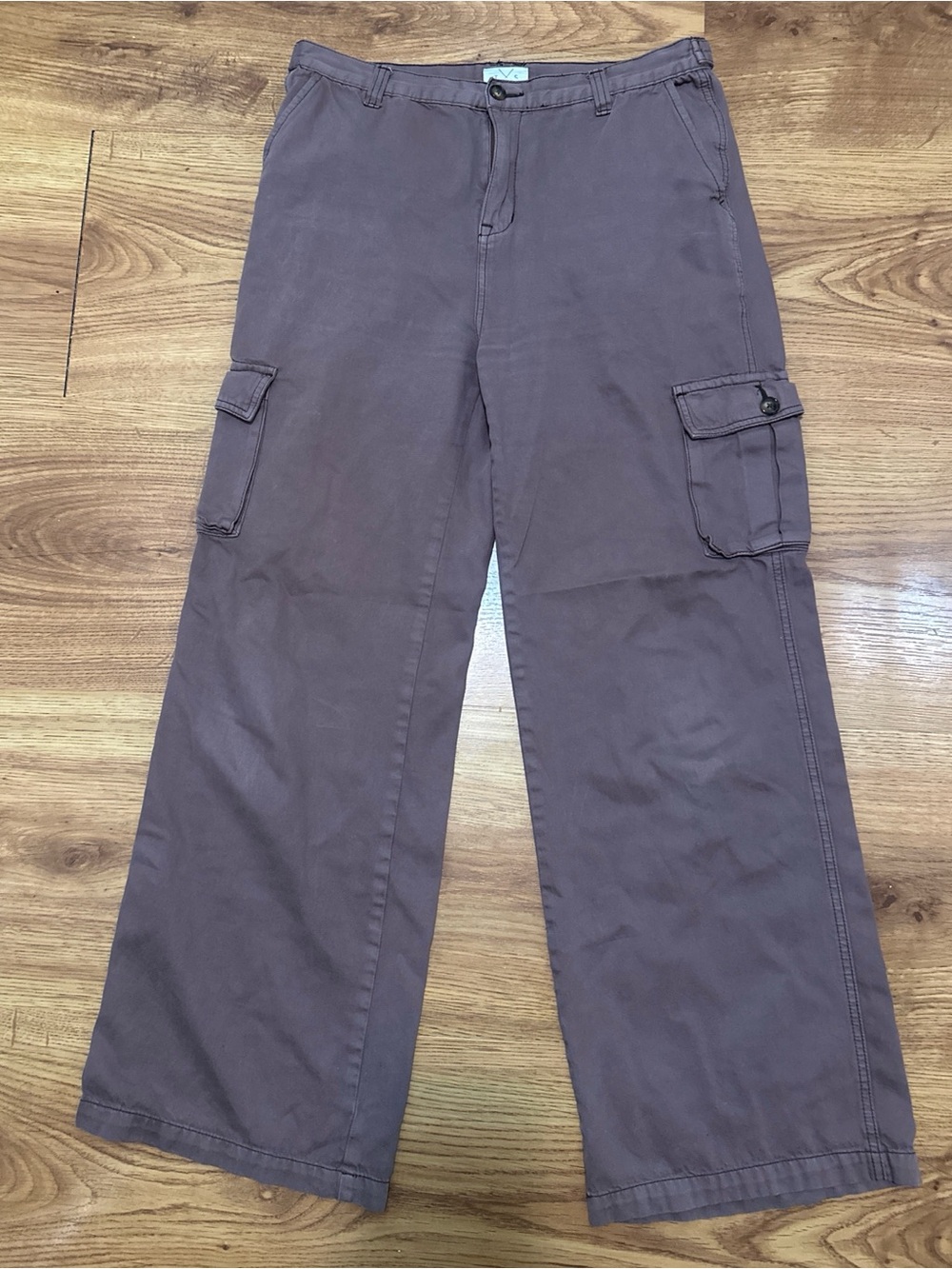 Thread & Supply Cocoa Brown Wide Leg Cargo Pants XL Utility Y2K